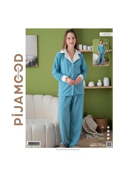Pijama damă flaușată albastră 6003