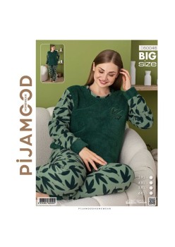 Pijama damă flaușată de mărimi mari 60046