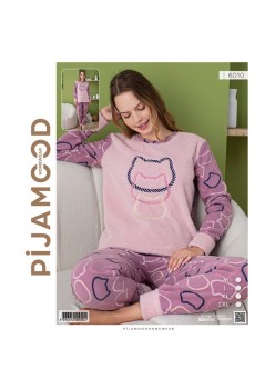 Pijama damă flaușată de culori diverse 6010