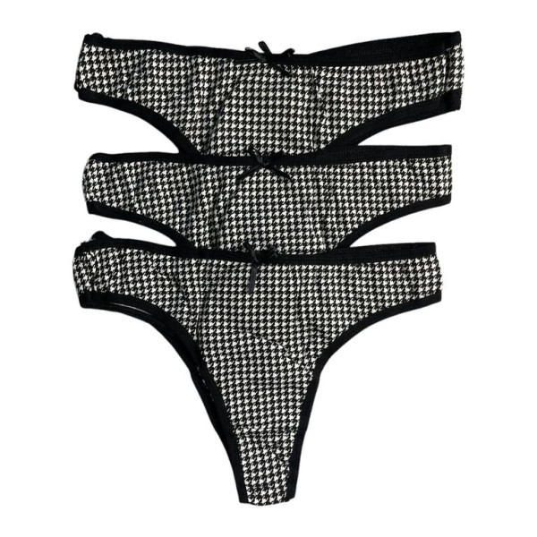 Set chiloti tanga dama negrii cu model