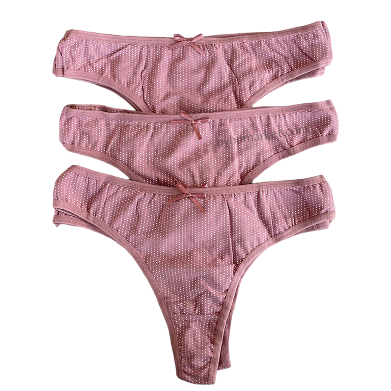 Chiloti Tanga Dama Peach Cu Punctulete