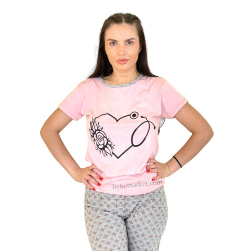 Pijamale ASMA Dama  Inima Roz 