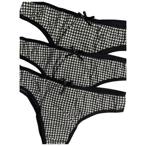 Set chiloti tanga dama negrii cu model