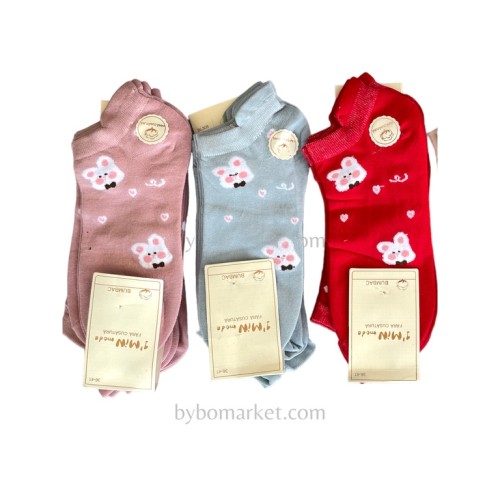 Sosete Dama Small Bunny, bumbac, fara cusatura