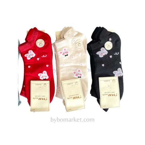 Sosete Dama Small Bunny, bumbac, fara cusatura